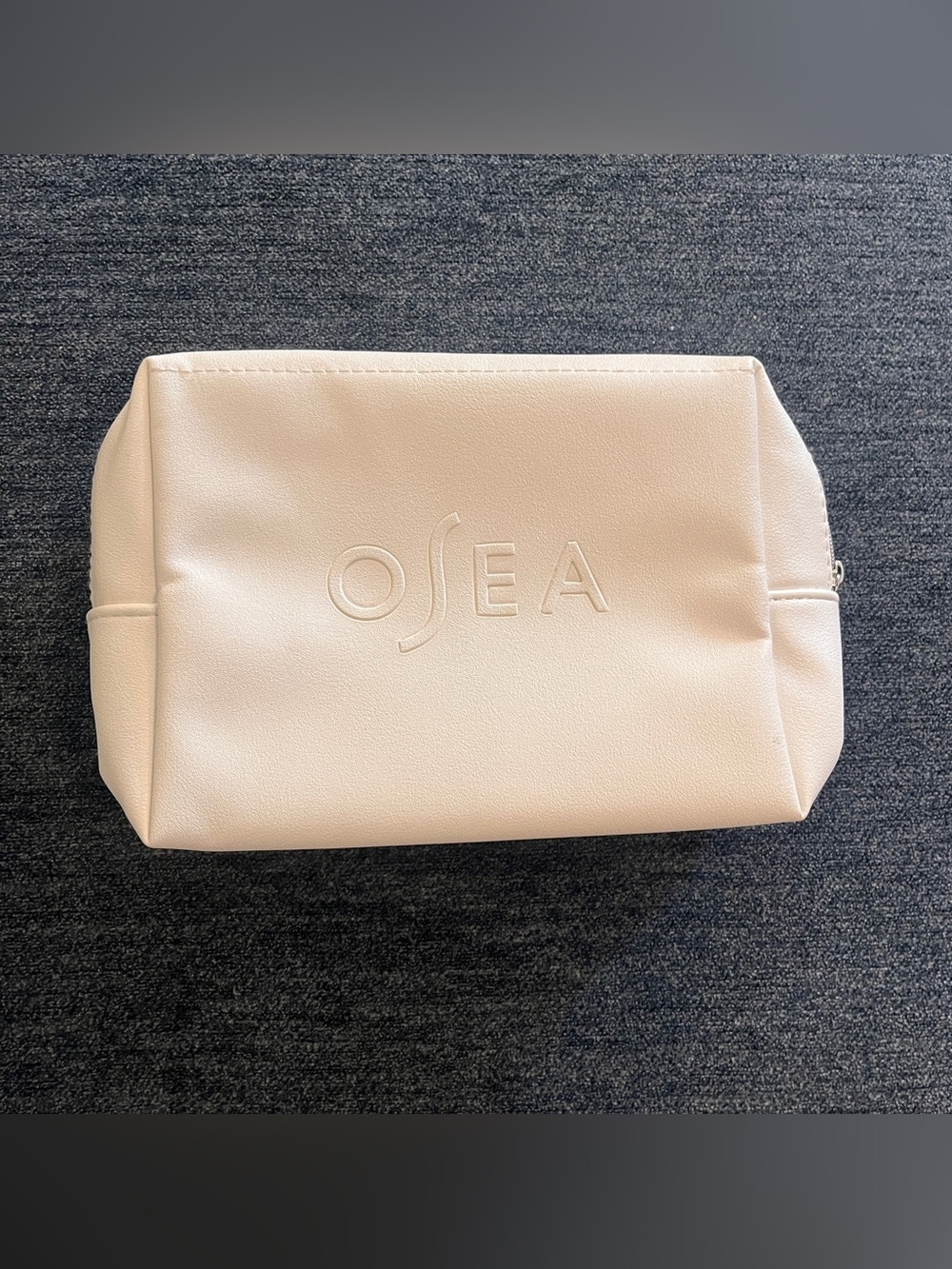 OSEA White Vegan Leather Bag- Travel Bag Makeup Bag NWOT